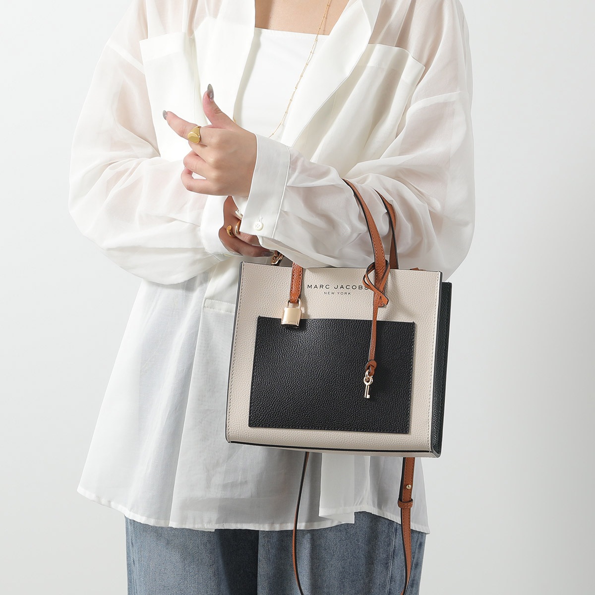 MARC JACOBS マークジェイコブス ショルダーバッグ THE GRIND COLORBLOCK M0016132 レディース ハンドバッグ ミニトートバッグ 鞄 289/SANDSHELL-M