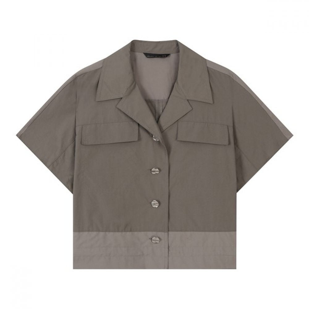 [C] カラーマッチングインシジョンラインストリングセットシャツ (SIBAE1449)