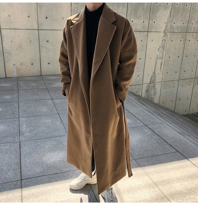 今年売れてます早い者勝ち 冬 ニュースタイル 韓国版 ゆったりする 快適である ウールコート トレンド メンズ シック ウィンドブレイカー ロングセクション 暖かい