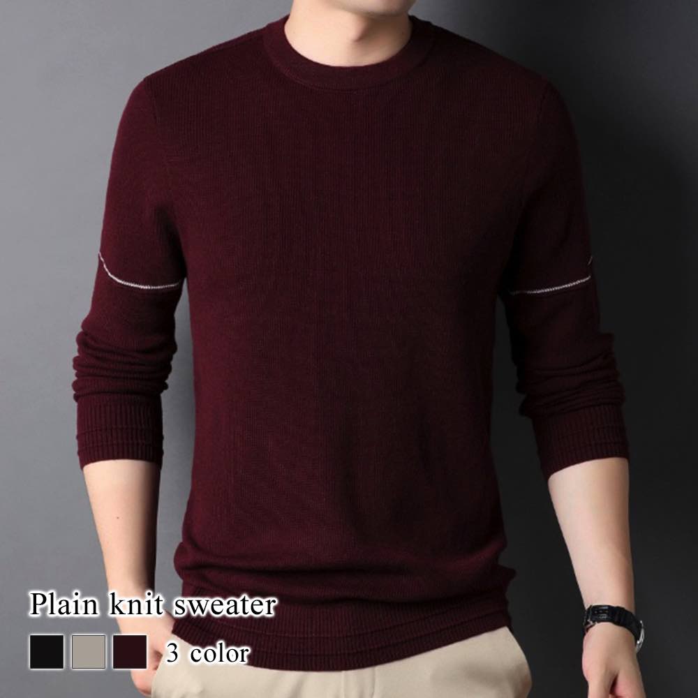 セーター メンズ 無地ニットセーター 秋 フリース ニット ハイネック 長袖 Vネック シニア クルーネック 洗える ノルディック リブ 冬 白色 大きいサイズ 厚手 モード系 おしゃれ トレーナー