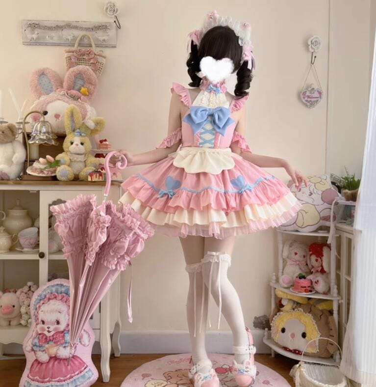 【新作登場 最安値!】52ロリータ 3点セット浴衣　和　ゴスロリ コスプレ メイド服 コスチューム 文化祭 学園祭 衣装 仮装 ハロウィン おすすめ 可愛い 長袖 ドレス　日常　写真　舞台　花