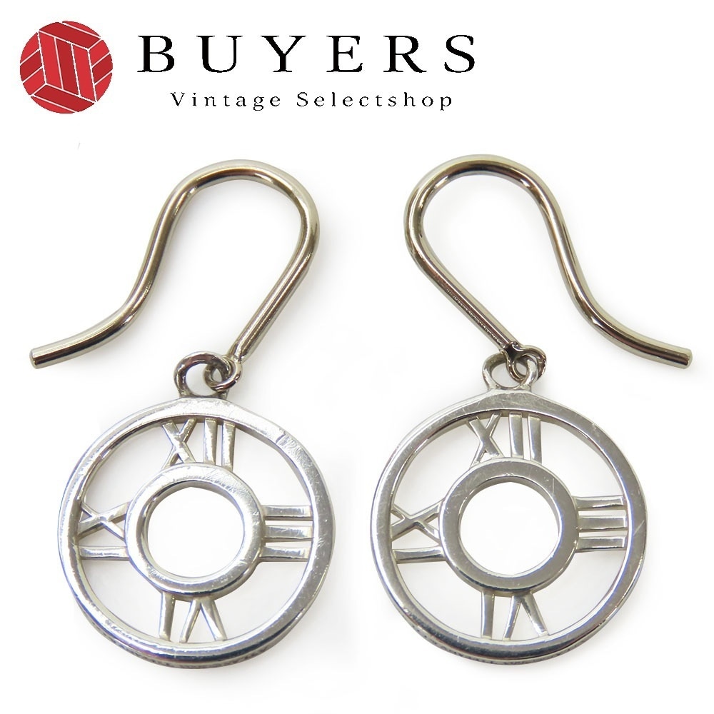 中古 ピアス アトラスオープンメダリオン シルバー925 約2.19g シルバー アクセサリー フックピアス 小物 レディース 女性