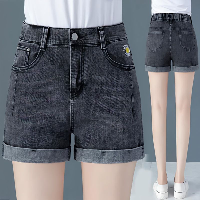 レディースデニムショートパンツハイウエストホットパンツ2025年新スタイルルーズフィット薄型デザイン万能ワイドレッグパンツトレンディ