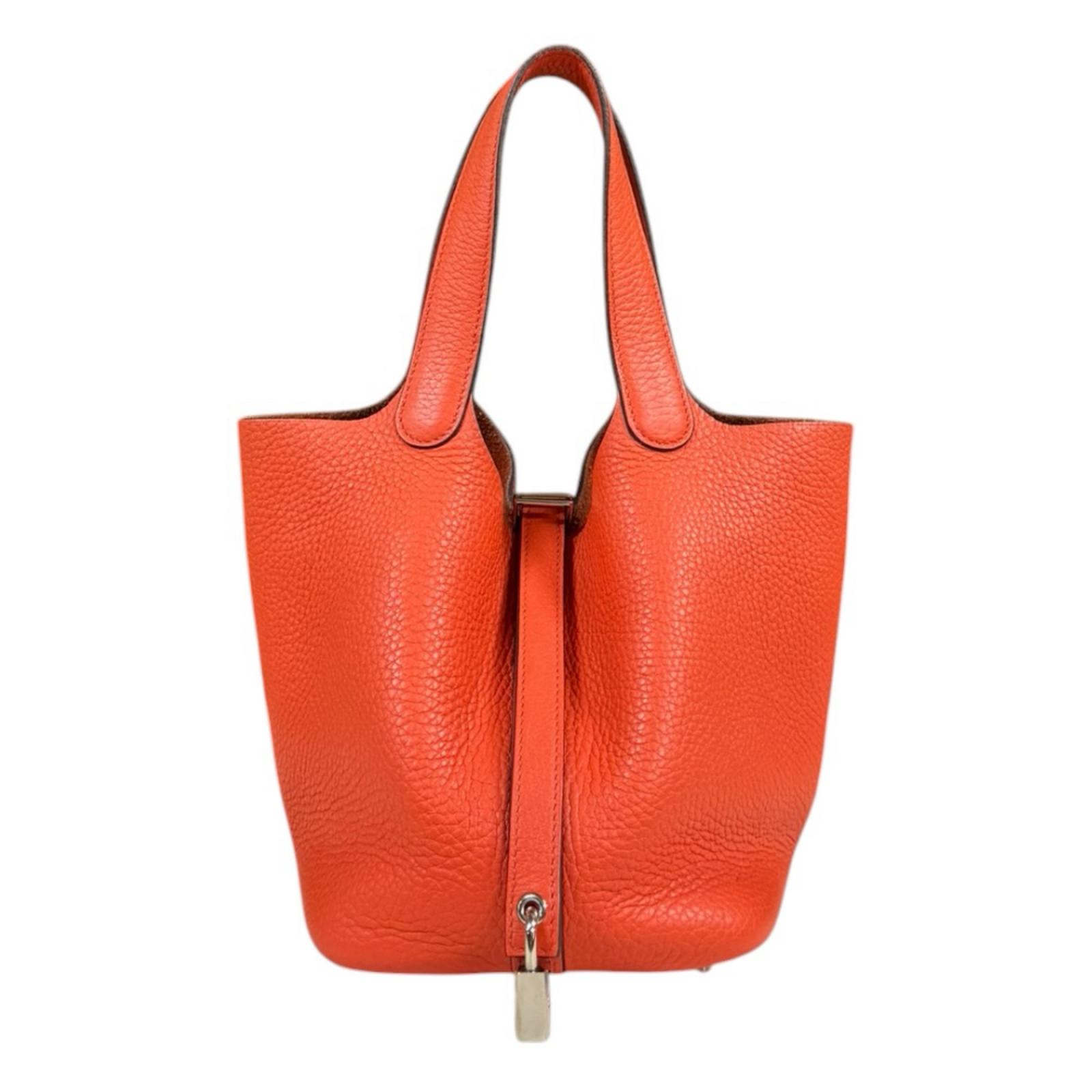 エルメス ピコタンロックPM ハンドバッグ トリヨンクレマンス オレンジ HERMES 中古