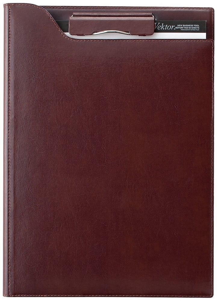 （まとめ買い）zeitVektor クリップファイル A4 （リサイクル皮革製） ワイン ZVF654Z [x3]