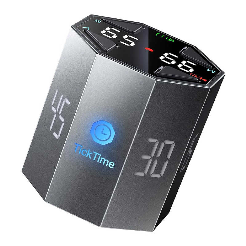 LLANO　llano TickTime MAX ポモドーロタイマー 生産性アップ・集中力向上 手のひらサイズ 3/5/10/15/25/30/45/60分 グレー　TK2C-SG1