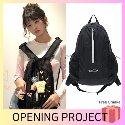 ☆IVE レイ着用☆ [OPENING PROJECT] ポケット付き リュック ☆IVE レイ 着用！！【OPENING PROJECT】Mesh Pocket Runner Bag