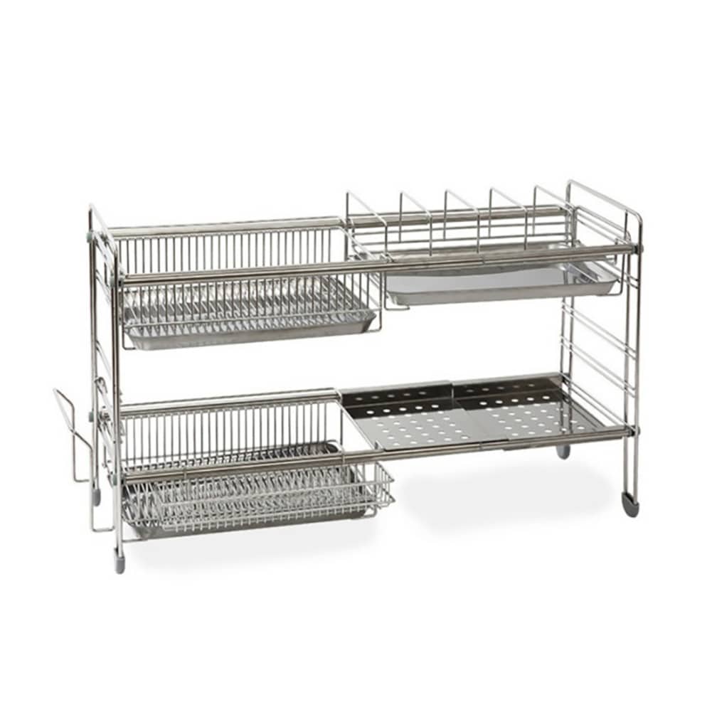 Casero 食器乾燥ラック ステンレス2段 便利な幅調節 52cm92cm [並行収入]