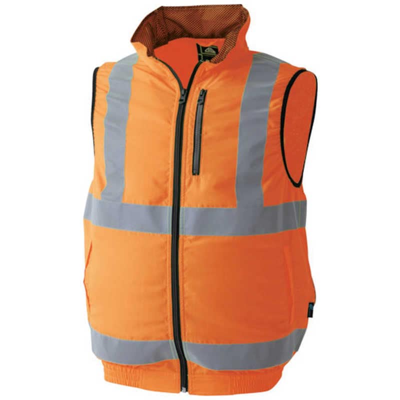 CUC　WZ 安全EFベスト 蛍光オレンジレッド L　180002141L