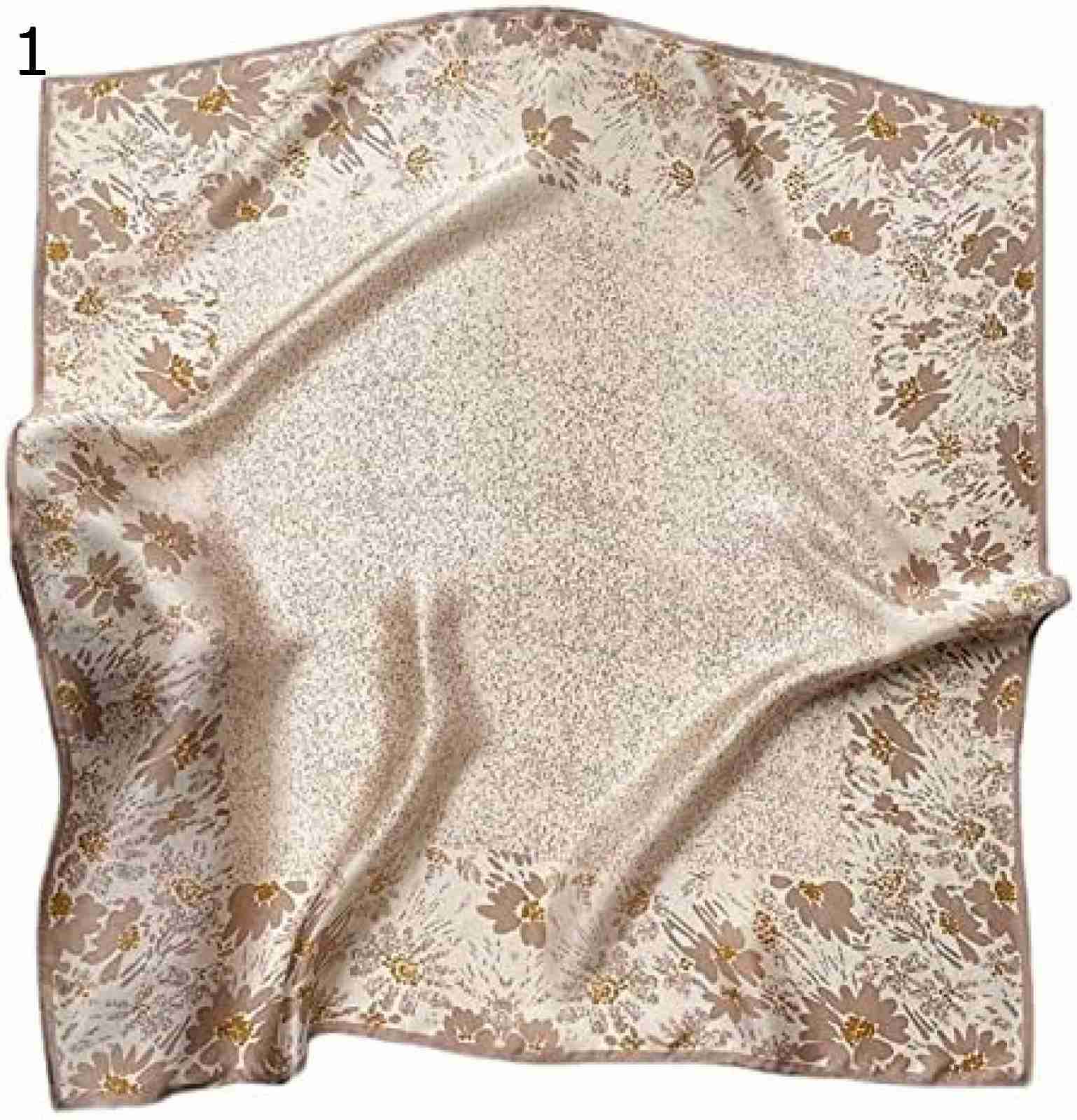 【20%OFFクーポン～】スカーフ レディース スクエアスカーフ花柄 スクエア スクエア スカーフ 洋風 スカーフ あったか 小さめ スカーフ (色 : 1 Size 70x70cm) :