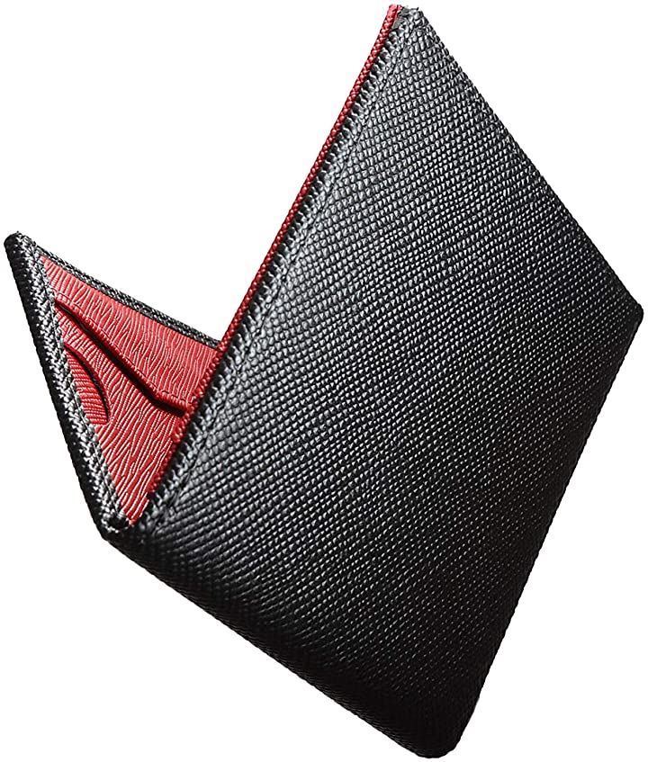 二つ折り財布 軽量 メンズ 人気 本革 キャッシュレス化対応 小さい ワインレッド BA( 12.ワインレッド)