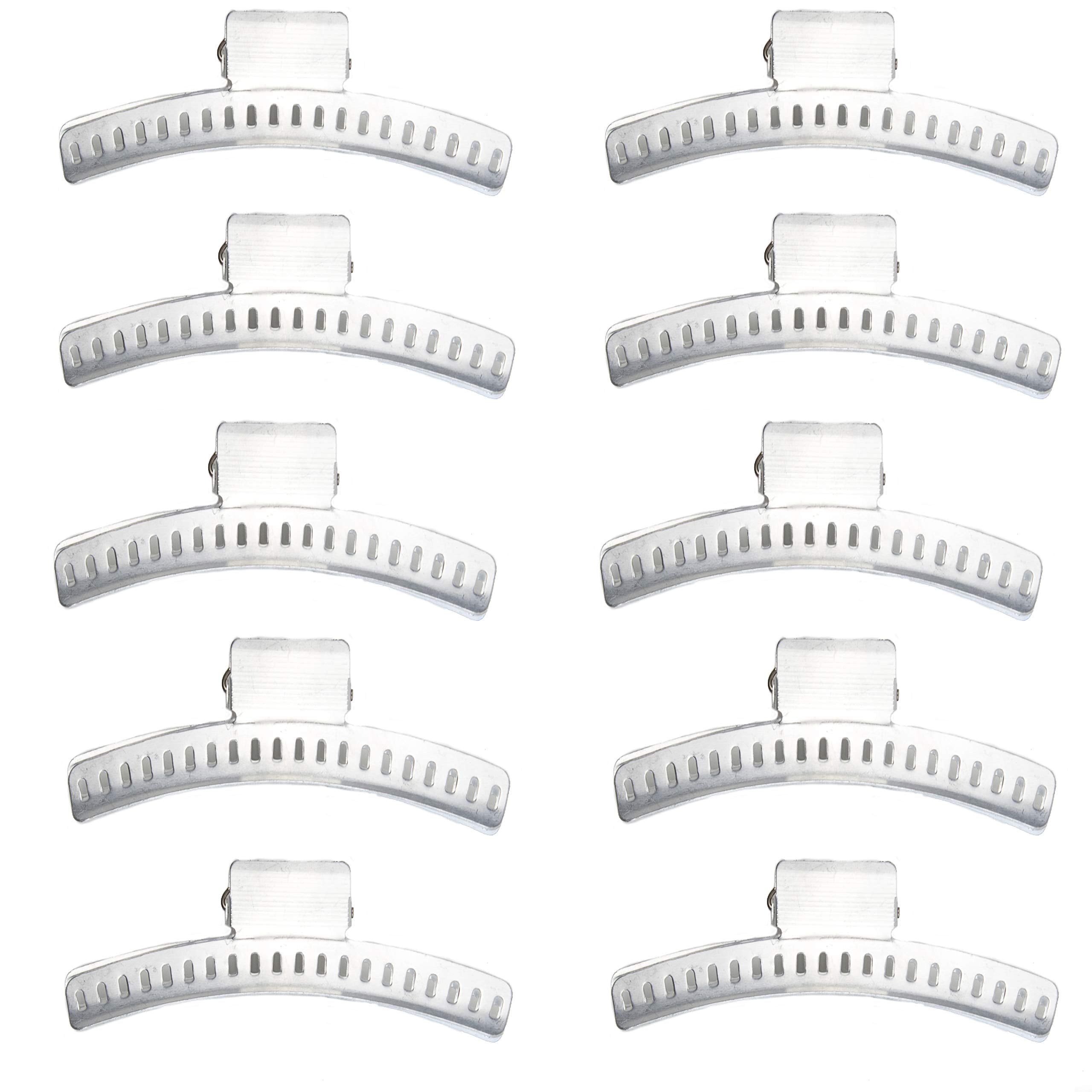 ヘアクリップ - 10個セット - アルミニウム 3.5 バタフライウェーブセッティングクリップ 指とマルセルウェーブヘアスタイル用