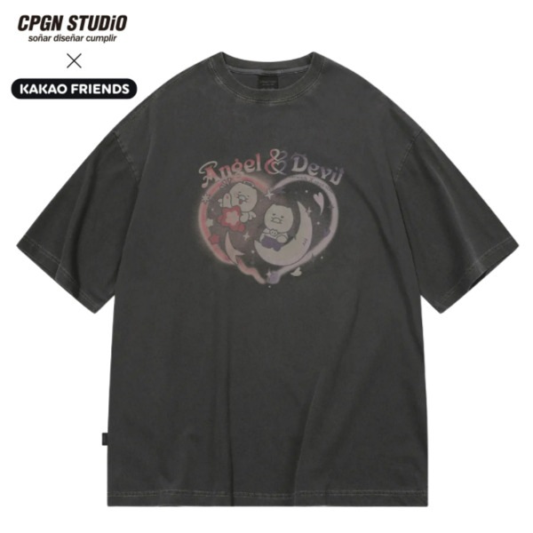 【CPGN X カカオフレンズ】デスティニー チュンシク ピグメント半袖Tシャツ スモークブラック