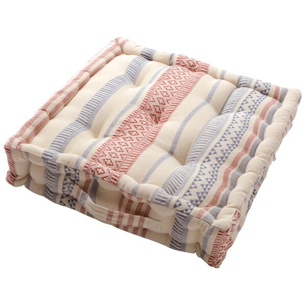 270051970 インド綿クッキークッション テラ 2枚組 42×42×10 レッド メーカー直送