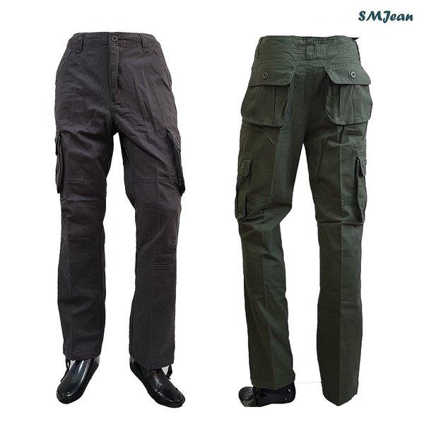 SMJ367 カーゴパンツ ベーシック ストレート ミドルエイジ 紳士 コットンパンツ ポケットパンツ