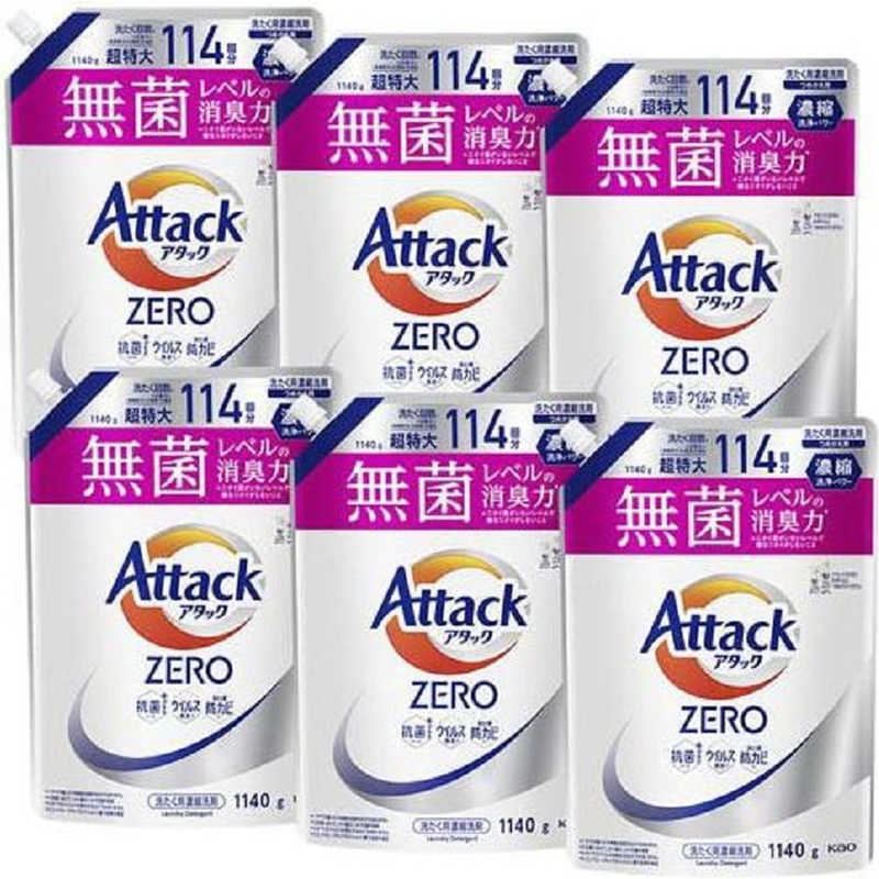 花王　(ケース販売) アタック ZERO つめかえ 1140g×6個