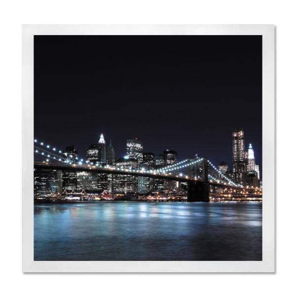 ファブリックパネル アートフレーム 飾り おしゃれ 絶景 壁掛け ウォールデコレーション 風景 情景 Brooklyn Bridge 400x400mm