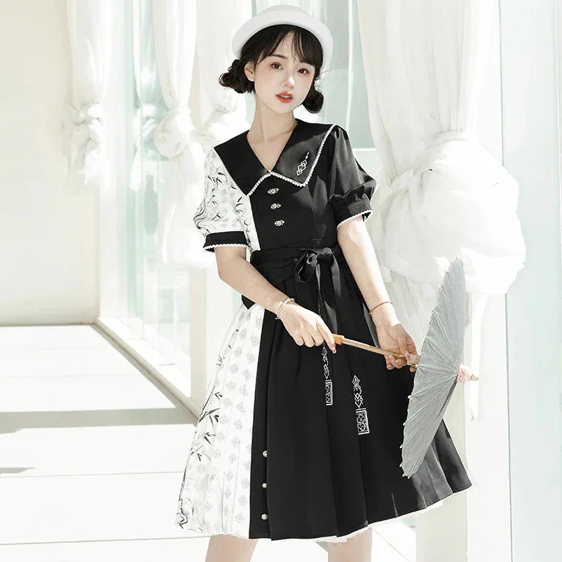 黒竹風改良日常漢服女装服春秋