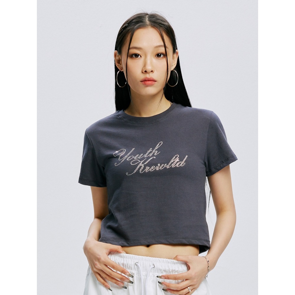 ユースクルー YK ユーススター ホットフィックス クロップT チャコール 4,797円