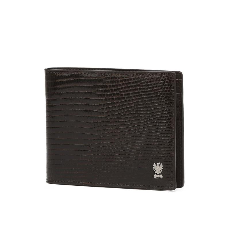 DBWA5FL02W3 [25FW]ブラウン ロゴ装飾 トカゲ革 二つ折り財布 30,698円