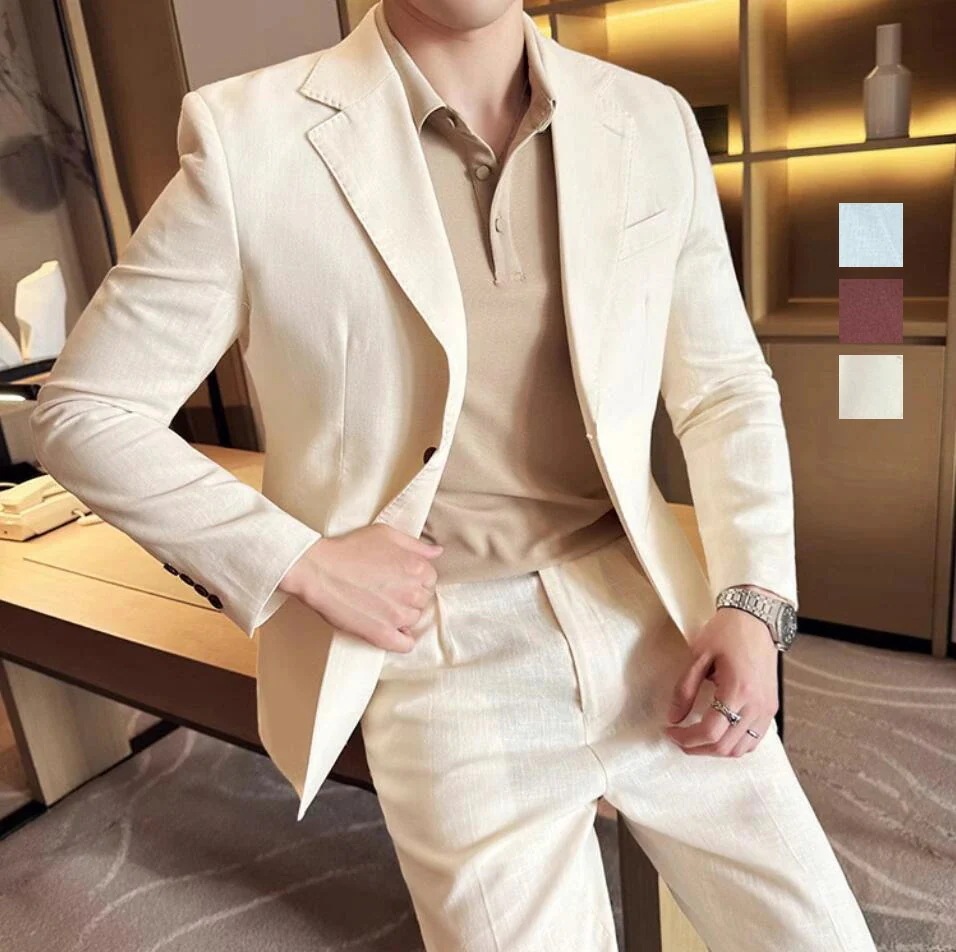 [3日出荷 最安値]高品質保証！夏スーツ シングルスーツ メンズ 2点セット ジャケット+パンツ お兄ちゃん系 メンズスーツ フォーマルスーツ 通勤 入社 スーツ 細身スーツ セットアップ スーツセッ