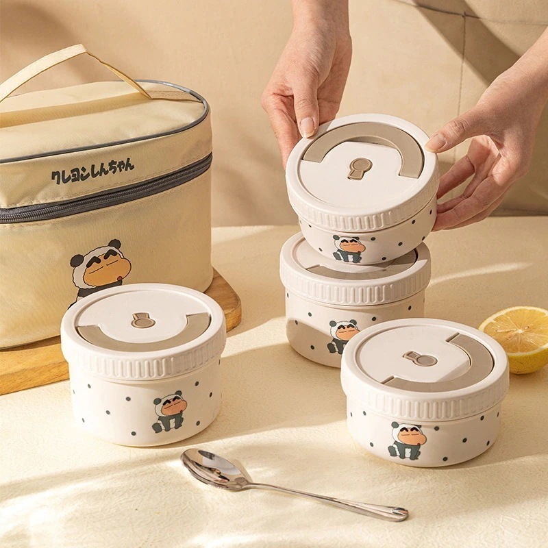 クレヨンしんちゃん 316ステンレス エクストラロング 保温弁当箱 バケツ サラリーマン 冬弁当箱