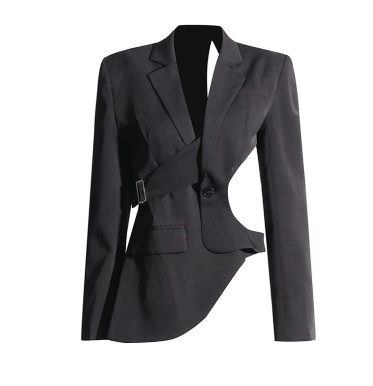 早い者勝ち 上着 カップル 上品映え 2024春 大人気 気質 アシンメトリー 透かし彫り スーツコート 通勤 スリム 洋服