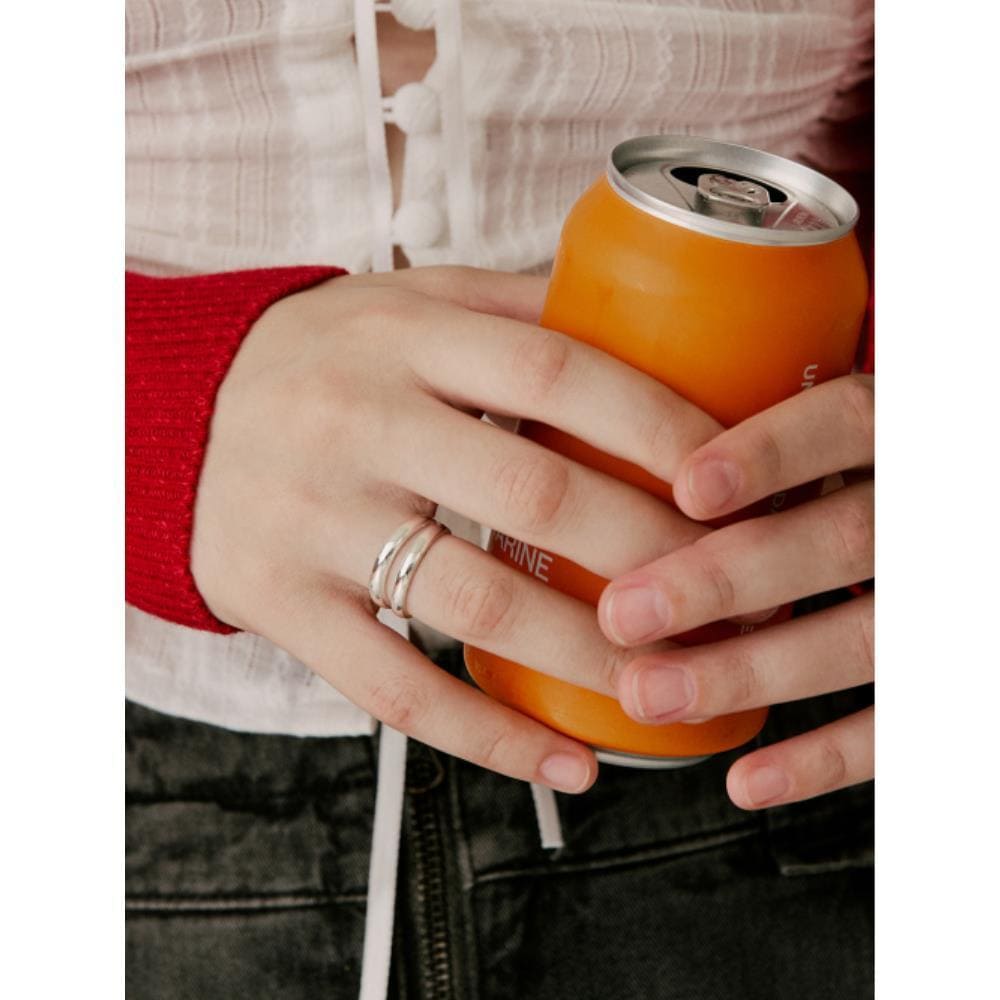 VINTAGE HOLLYWOOD 925 Silver Double Line Ring VH2478RI0