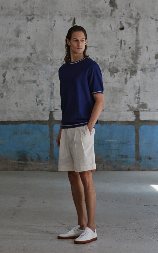 ラウンドネック 半袖 ネイビー 半袖Tシャツ