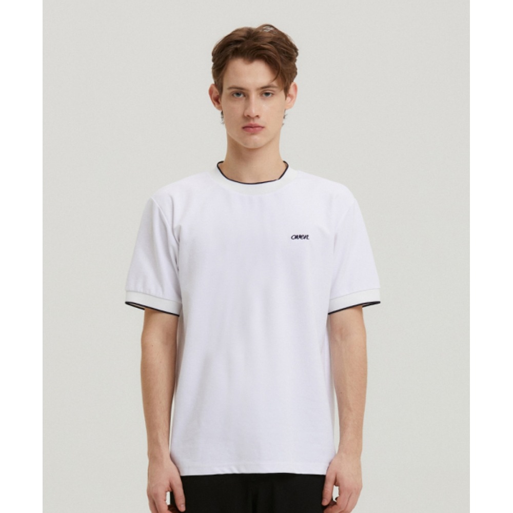 AVEN エッセンシャルディテールラウンド T シャツホワイト