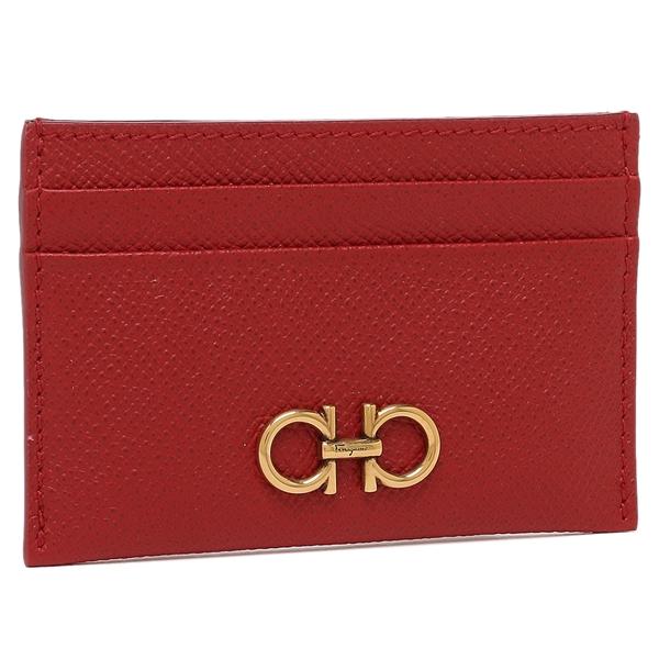 名刺入れカードケース ガンチーニ レッド レディース FERRAGAMO 220007 746668