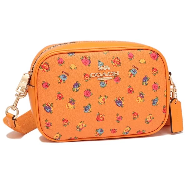 アウトレット ショルダーバッグ 花柄 カメラバッグ オレンジマルチ レディース C9938 IMU