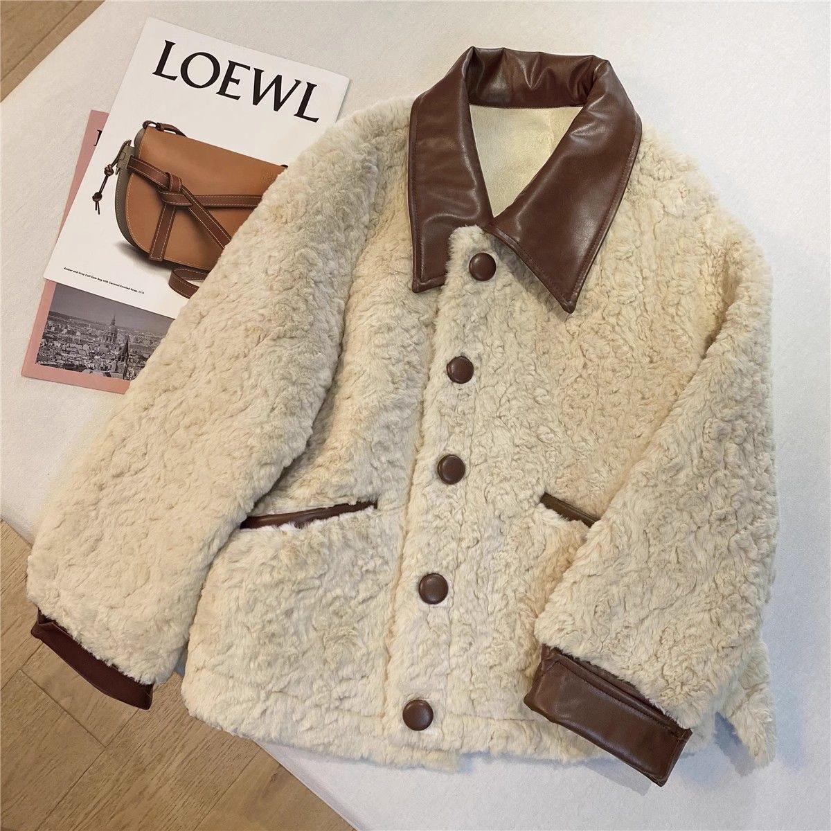 ショートルーズ肥厚ラムウールコットンコート冬の小さな毛皮ワンピースラムウールコットンコート30%制限