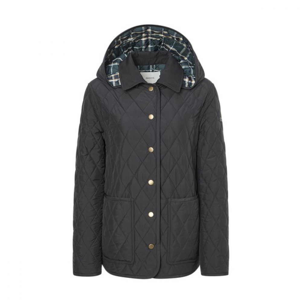 (ヘッジスレディース) 25SS クラシックハーフキルトジャンパーブラック HSJU5AC11BA