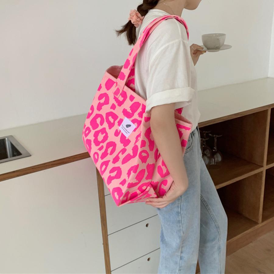 キャンバストートバッグ ヒョウ柄 帆布鞄【在庫限り】売り尽くしセール