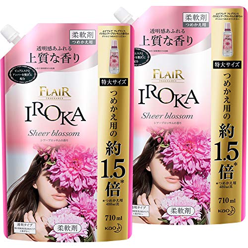 【Amazon.co.jp 限定】【まとめ買い】フレアフレグランス 柔軟剤 IROKA(イロカ) シアーブロッサムの香り 詰め替え 710ml*2個