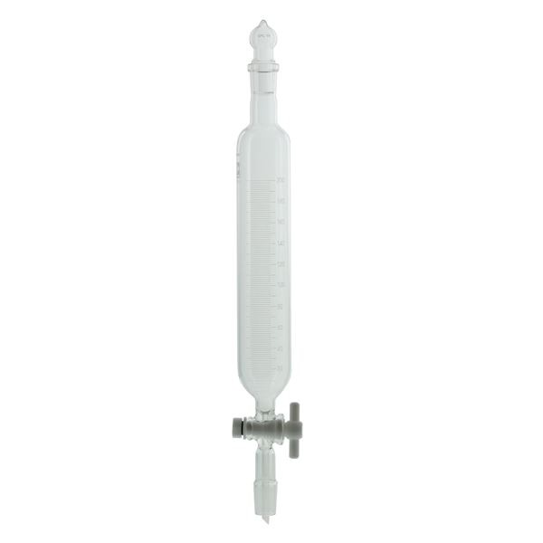SPC分液ロート 円筒形 PTFEコック付 目盛付 200mL [030270-19200]