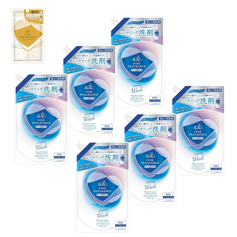 ファーファ 洗濯用 液体 洗剤 ファイン フレグランス レイヤリング ウォッシュ クラッシー ソープ の香り 詰替 (900g) 6個 セット 柔軟剤 ファインフレグランス シエル ウォーミング ブー