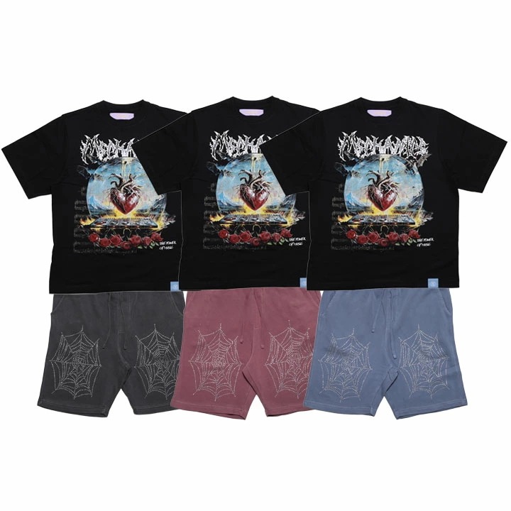 LIVE MECHANICS 上下セット 半袖 ブランド Tシャツ ハーフパンツ メンズ 春夏用 全3色 大きいサイズ ライブメカニクス セットアップ ショートパンツ