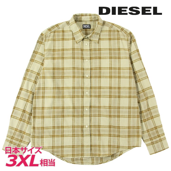 長袖フランネルシャツ メンズ S-UMBE-CHECK-NW チェック柄 オーバルDステッチロゴ die-m-t-f8-14y