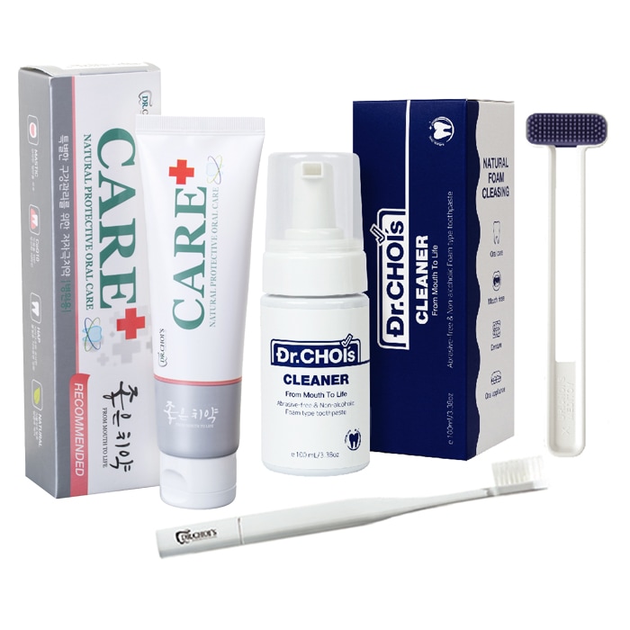 DR.CHOIS 歯科治療専用 CARE PLUS+CLEANER PLUS+舌クリーナー+良い歯ブラシ1個 / 口内炎/痛みを緩和