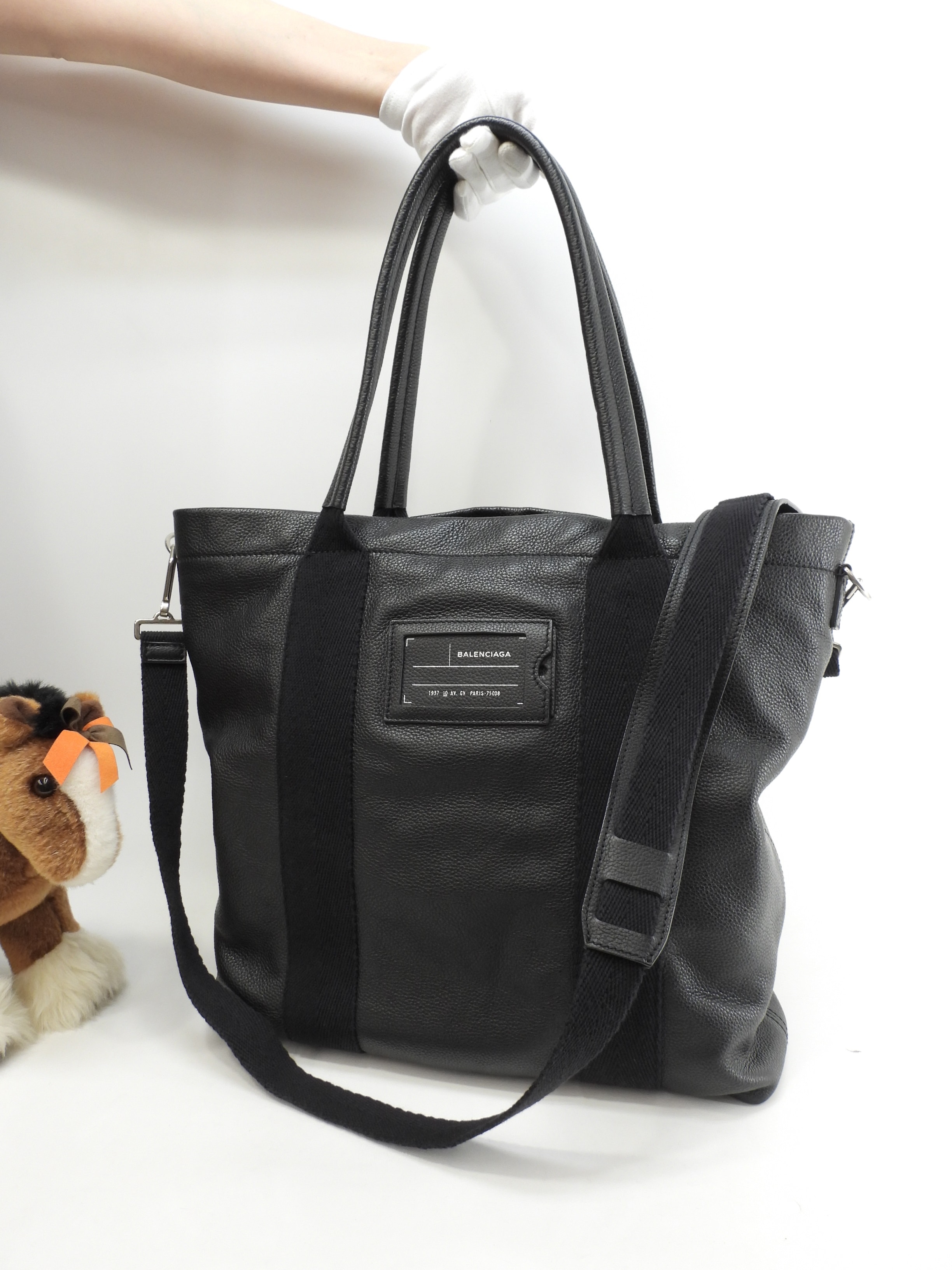 トートバッグ サープラス レザー黒 メンズ2wayハンドバッグ大@ 2