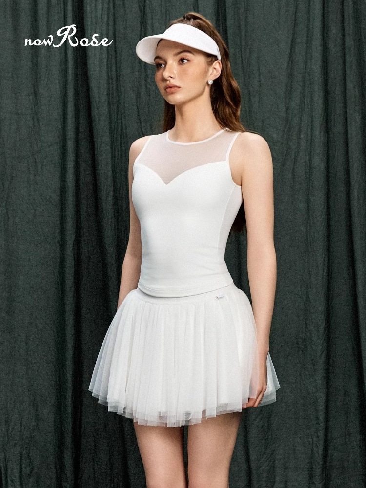 テニスウェア ゴルフウェア スポーツウェア レディース 吸汗 通気 軽量 インナーパンツ付き ゴルフウェア バドミントン トレーニング