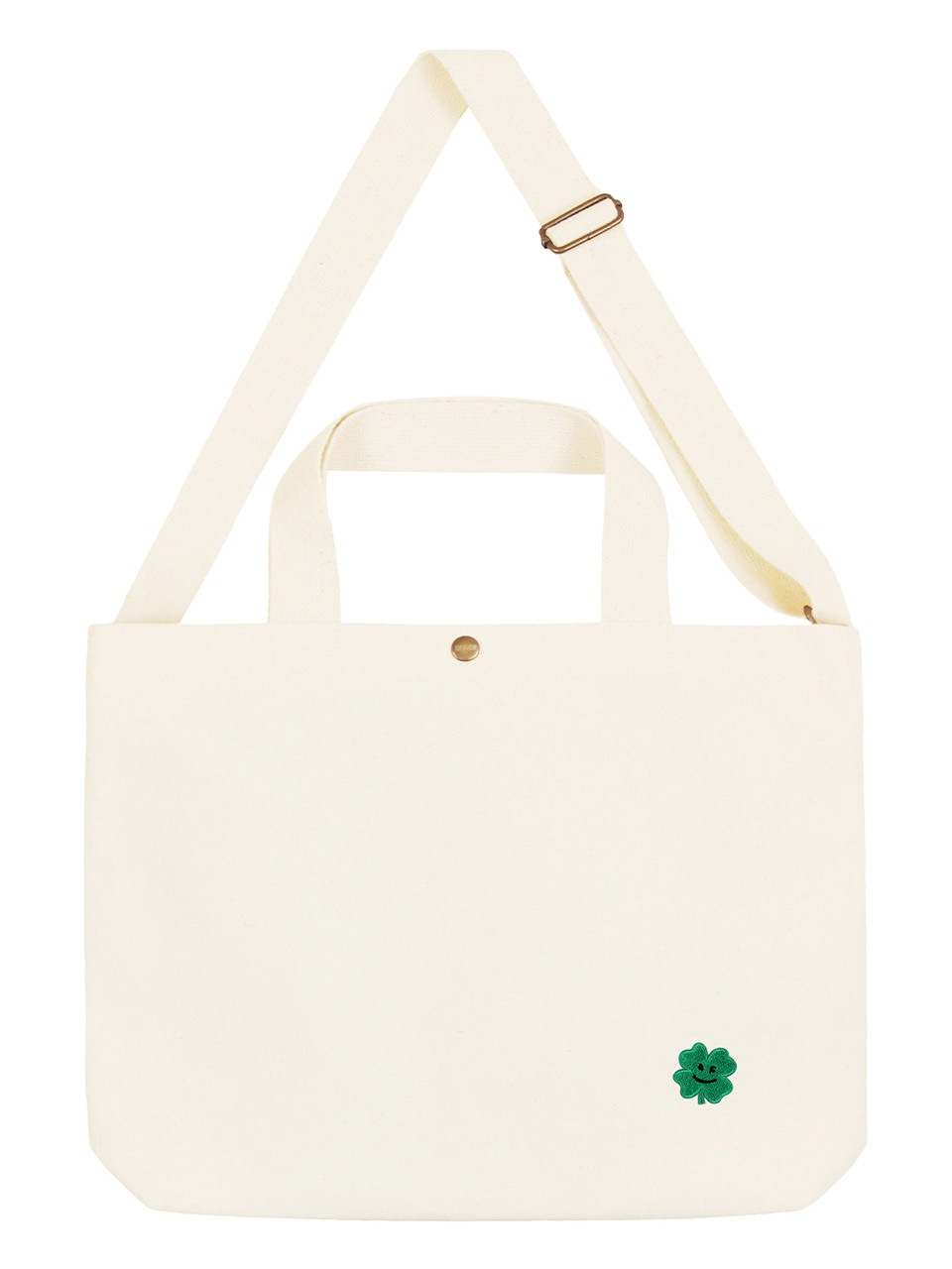 GRAVER クローバーエンブロイダリー 2WAY エコバッグアイボリー