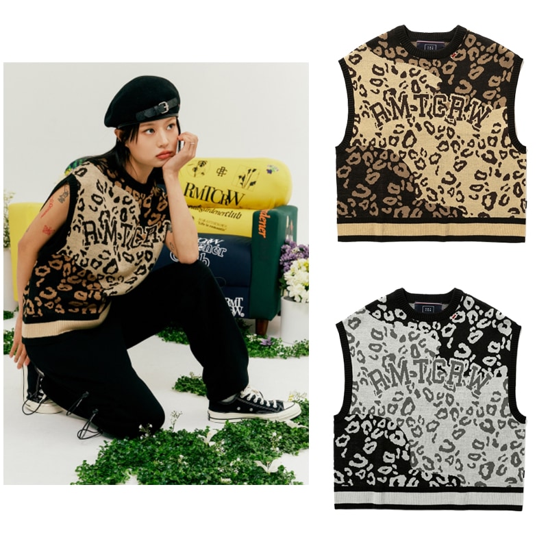 RMTC LEOPARD KNIT VEST 2色 人気商品 正規品 男女兼用