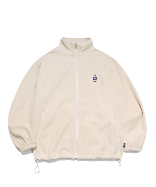 EMBROIDERY UNIVERSITY DAN FLEECE TRACK JACKET IVORY