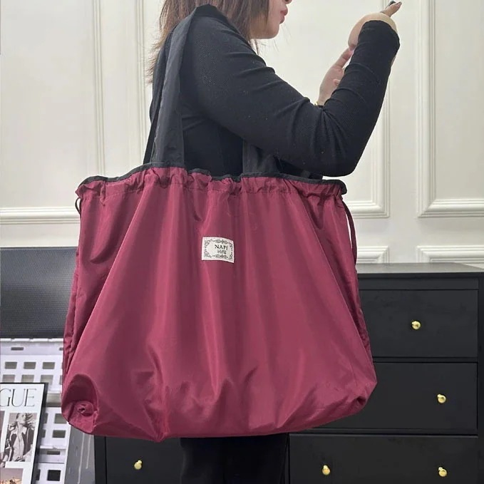 マイエコバッグ探しキルティングバッグ 探し スーパーのロープ引きショッピングバッグ折り畳み式ポケット付きエコバッグ大容量トートバッグ収納上手ポーチ 46aa604