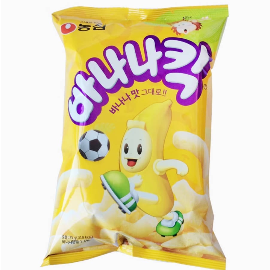農心 (Nongshim) バナナ風味スナック 75g 4袋セット 韓国人気のお菓子