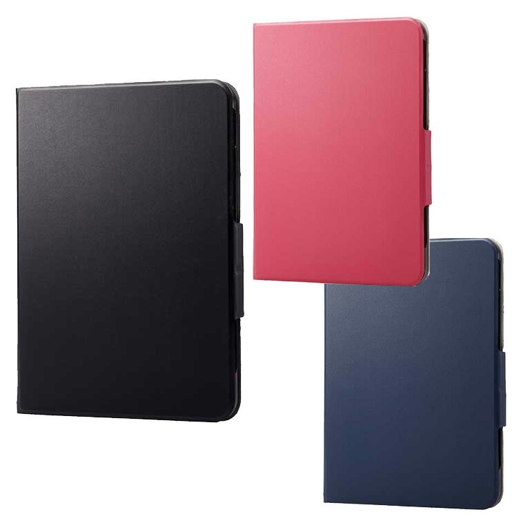 iPad 10.9インチ 第10世代 ( 2022 ) 用 ケース ソフトレザー カバー 手帳型 スリープ対応 マグネット フラップ フリーアングル カードポケット付 ブラック ブラック/ネ