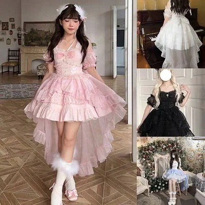 クリスマス衣装cosplay二次元cosサマーサスペンダードレス女達ジェスチャー愛しいロリータキュートガール ロリータドレススリングドレス サマードレス 品質スカート